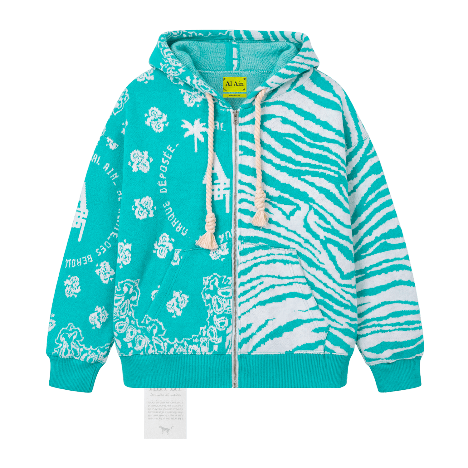 HOODIE ZIP ANIMALIER /// TOUT EN COTON - Al Ain Académie